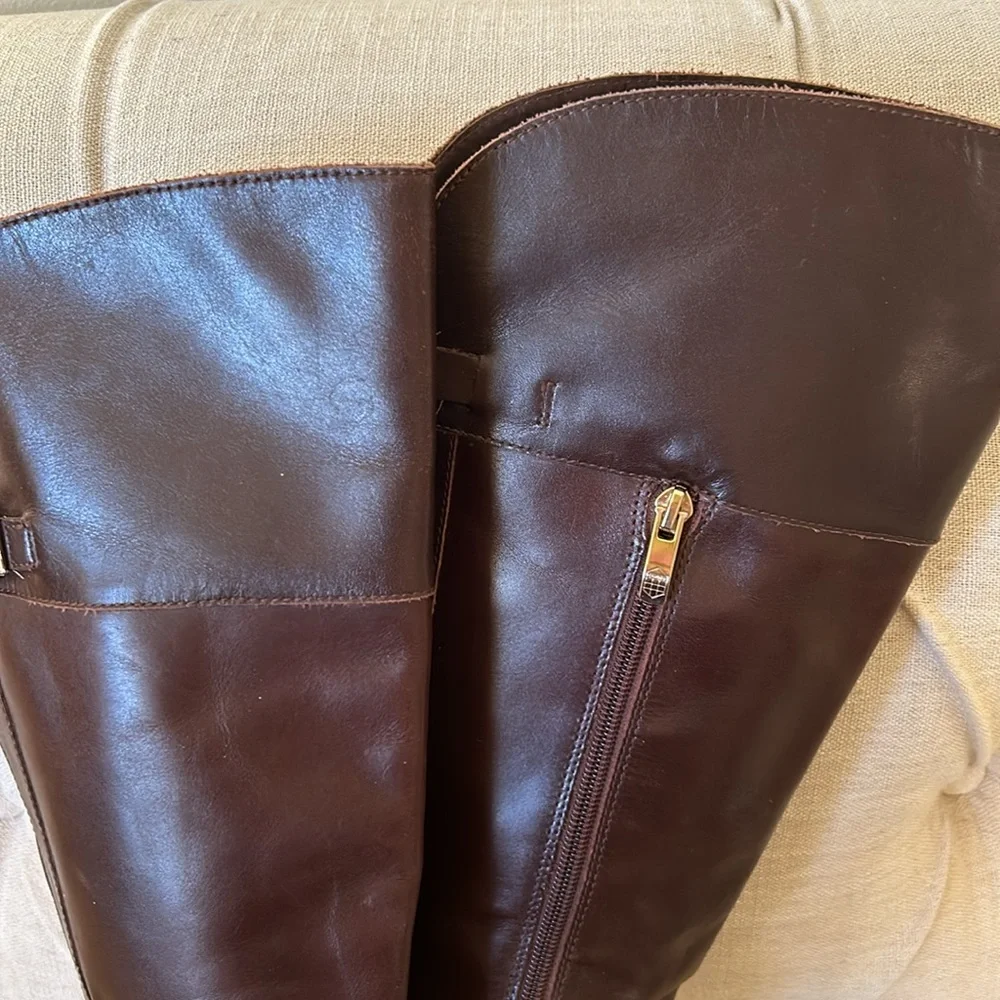 Brown knee high leather Vince Camuto boots - Picture 8 of 11